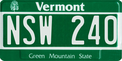 VT license plate NSW240