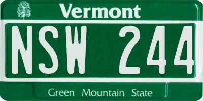 VT license plate NSW244