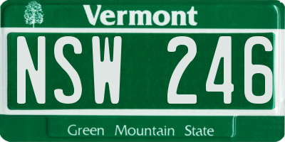 VT license plate NSW246