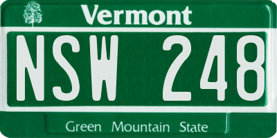 VT license plate NSW248