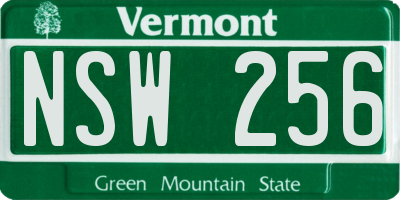 VT license plate NSW256