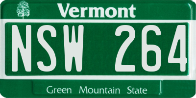 VT license plate NSW264
