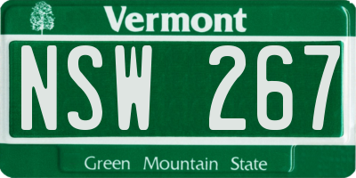 VT license plate NSW267