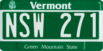 VT license plate NSW271