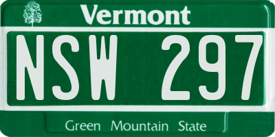 VT license plate NSW297