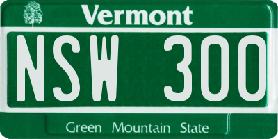 VT license plate NSW300
