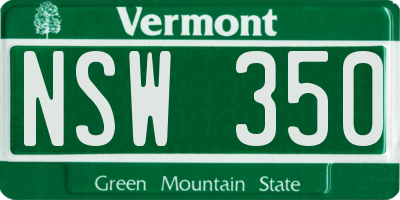 VT license plate NSW350