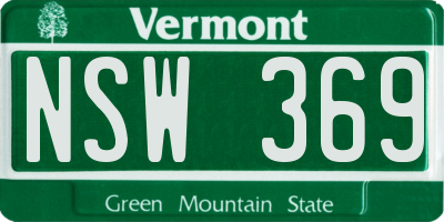 VT license plate NSW369