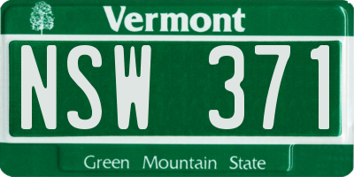 VT license plate NSW371