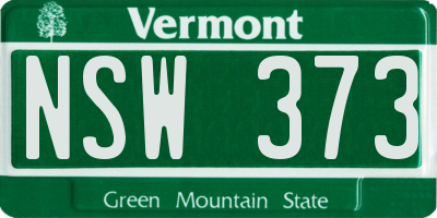 VT license plate NSW373