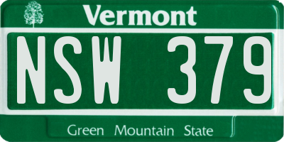 VT license plate NSW379