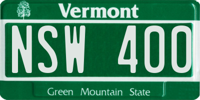 VT license plate NSW400
