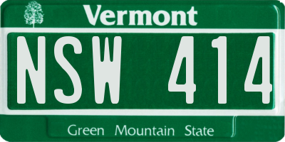 VT license plate NSW414