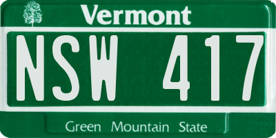VT license plate NSW417