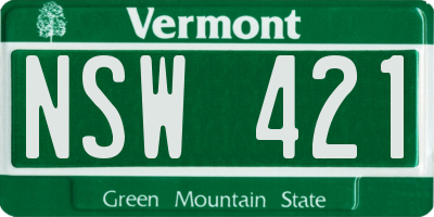 VT license plate NSW421