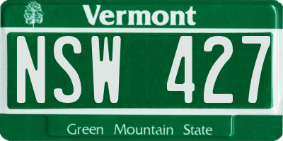 VT license plate NSW427