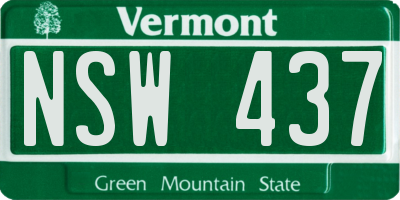 VT license plate NSW437