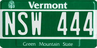 VT license plate NSW444