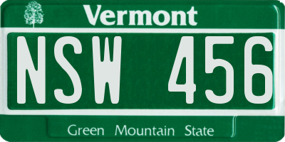 VT license plate NSW456