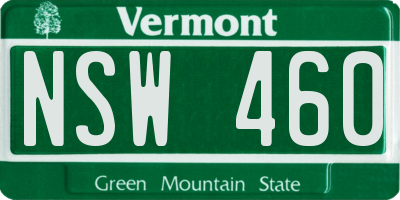 VT license plate NSW460