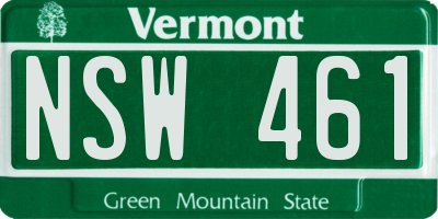 VT license plate NSW461