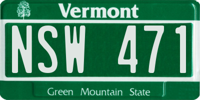 VT license plate NSW471