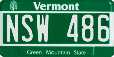VT license plate NSW486