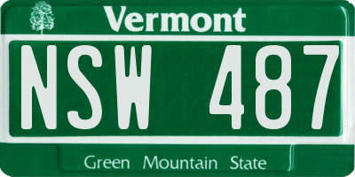VT license plate NSW487