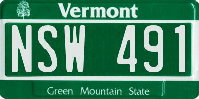 VT license plate NSW491