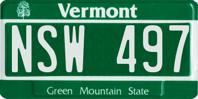 VT license plate NSW497