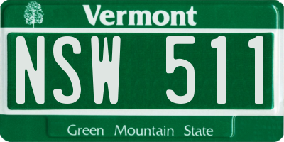 VT license plate NSW511