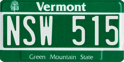 VT license plate NSW515