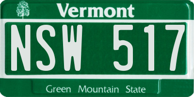 VT license plate NSW517