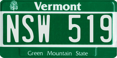 VT license plate NSW519