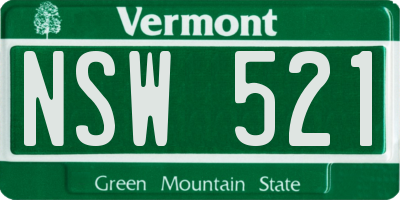 VT license plate NSW521