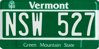 VT license plate NSW527