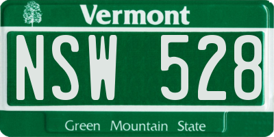 VT license plate NSW528