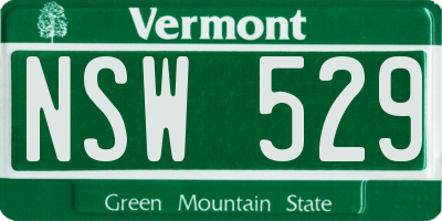 VT license plate NSW529