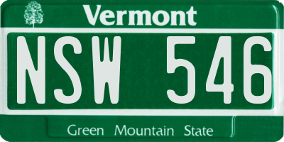 VT license plate NSW546