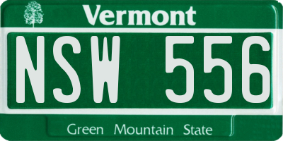 VT license plate NSW556