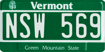 VT license plate NSW569