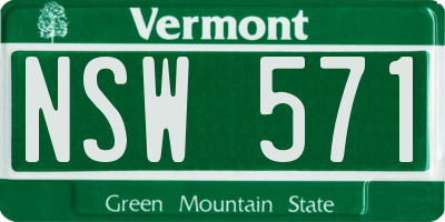 VT license plate NSW571