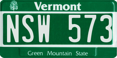 VT license plate NSW573