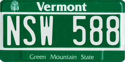 VT license plate NSW588