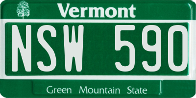 VT license plate NSW590