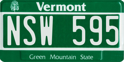VT license plate NSW595