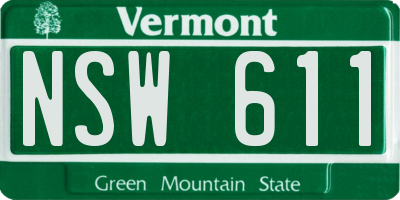 VT license plate NSW611