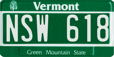 VT license plate NSW618
