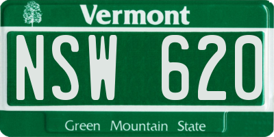 VT license plate NSW620