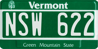 VT license plate NSW622